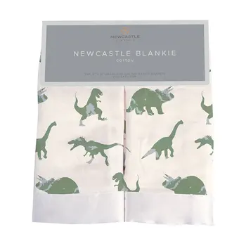 Newcastle Classics Couverture de sécurité pour bébé en mousseline - Dinosaures verts en granit