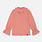 Deux Par Deux Super Soft Brushed Rib Mock Neck Top With Frills Salmon Pink