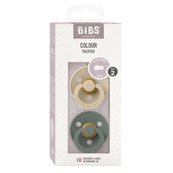 Bibs Set of 2 latex pacifiers 6-18M - Vanilla / Pine