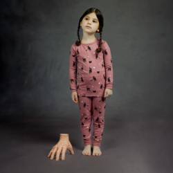 Petit Lem Witchy Cats Glow in the Dark on Plum PJ Set
