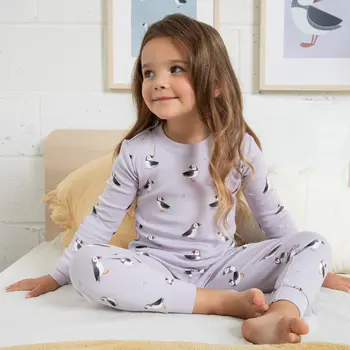 Petit Lem Ensemble pyjama lilas à imprimés de macareux