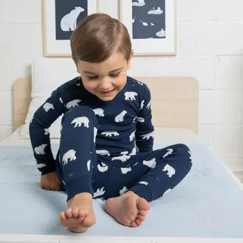 Petit Lem Ensemble pyjama bleu foncé à imprimés d'ours polaires