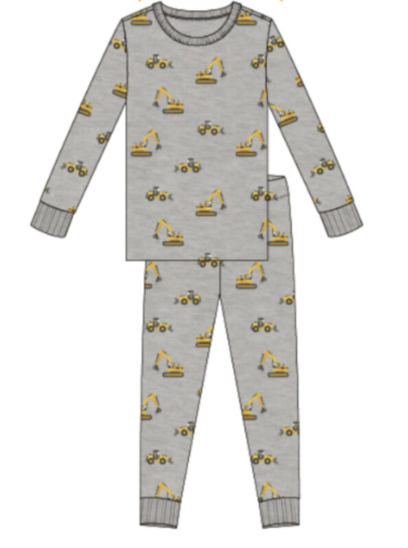 Petit Lem Diggers pyjamas set - Grey