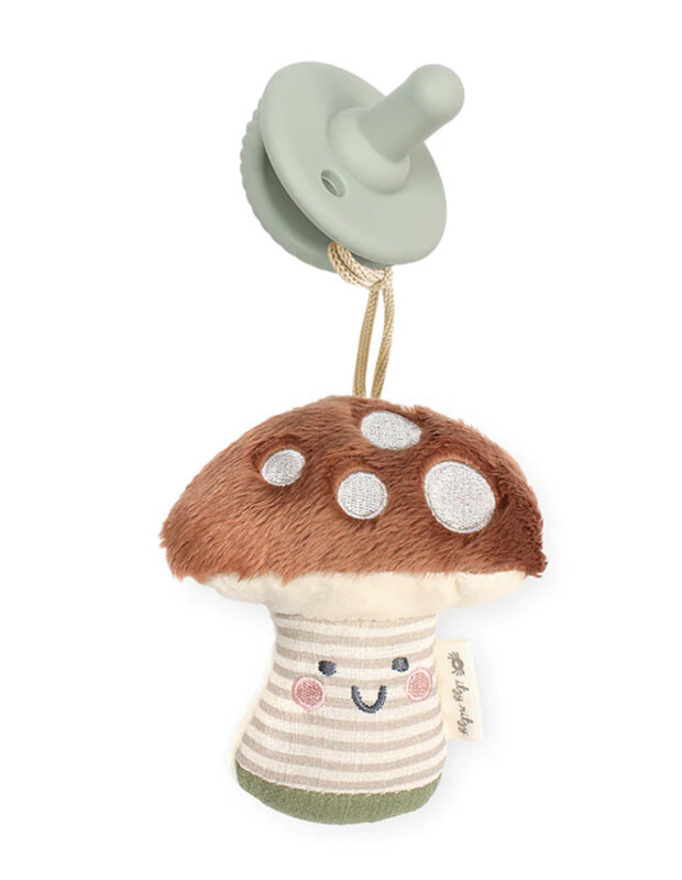 Itzy Ritzy Sweetie Pal Pacifier & Stuffed Animal - Ash the mushroom