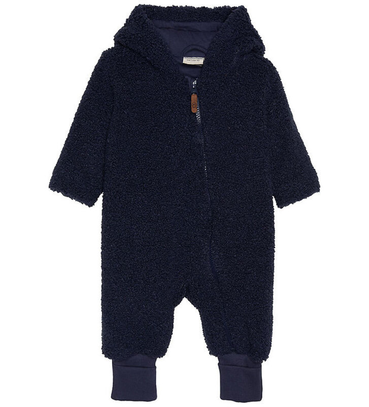 minymo One-piece plush set with hood- Navy