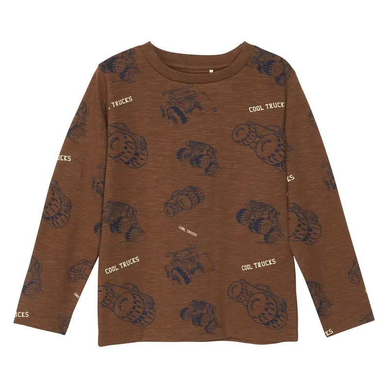 minymo Monster truck long-sleeve T-shirt - Brown