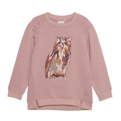 minymo Sweatshirt Owl print - Ash Rose