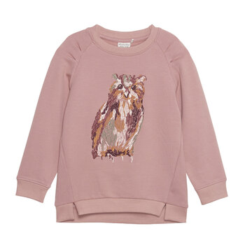 minymo Sweatshirt Owl print - Ash Rose