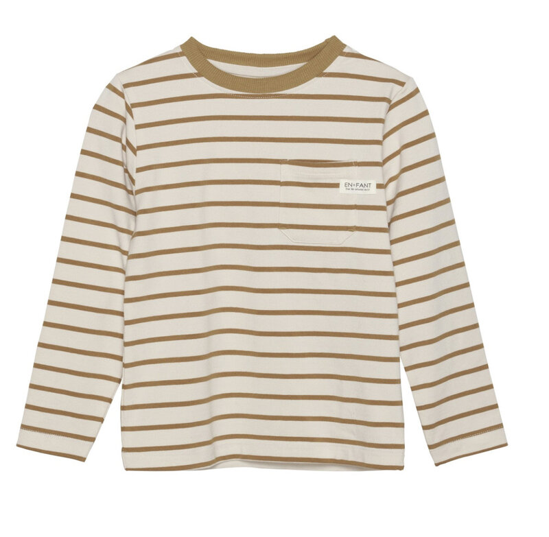 En-fant Long sleeve stripes T-Shirt-Beige