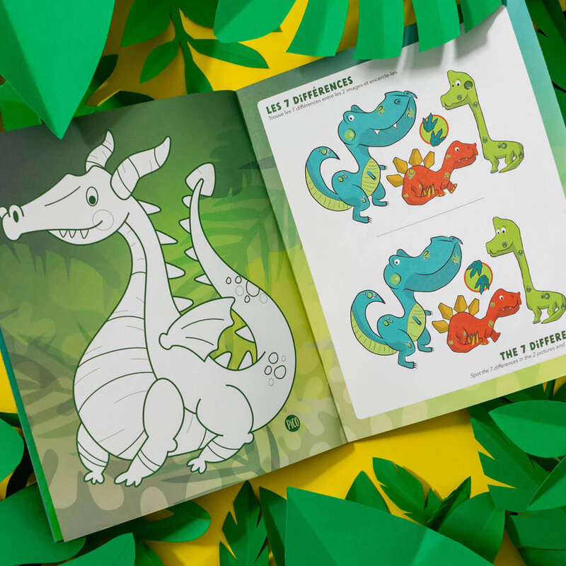 Pico Tatoo Inc Livre à colorier et à jouer - Dino amis