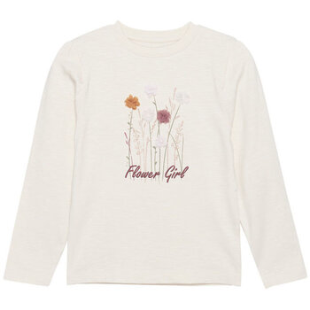 minymo T-shirt long sleeve flower print- Creamie