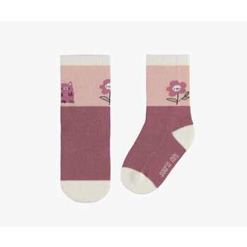 Souris Mini Chaussettes roses avec bloc de couleur et chaton (bébé)