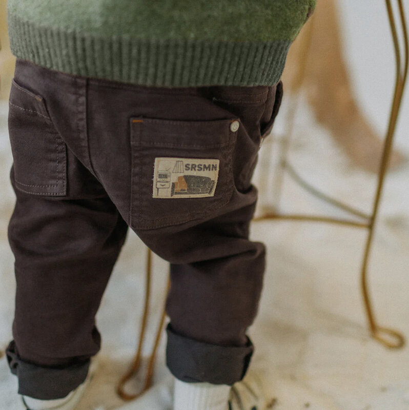 Souris Mini Pantalon en denim extensible coloré avec endos noir (bébé)