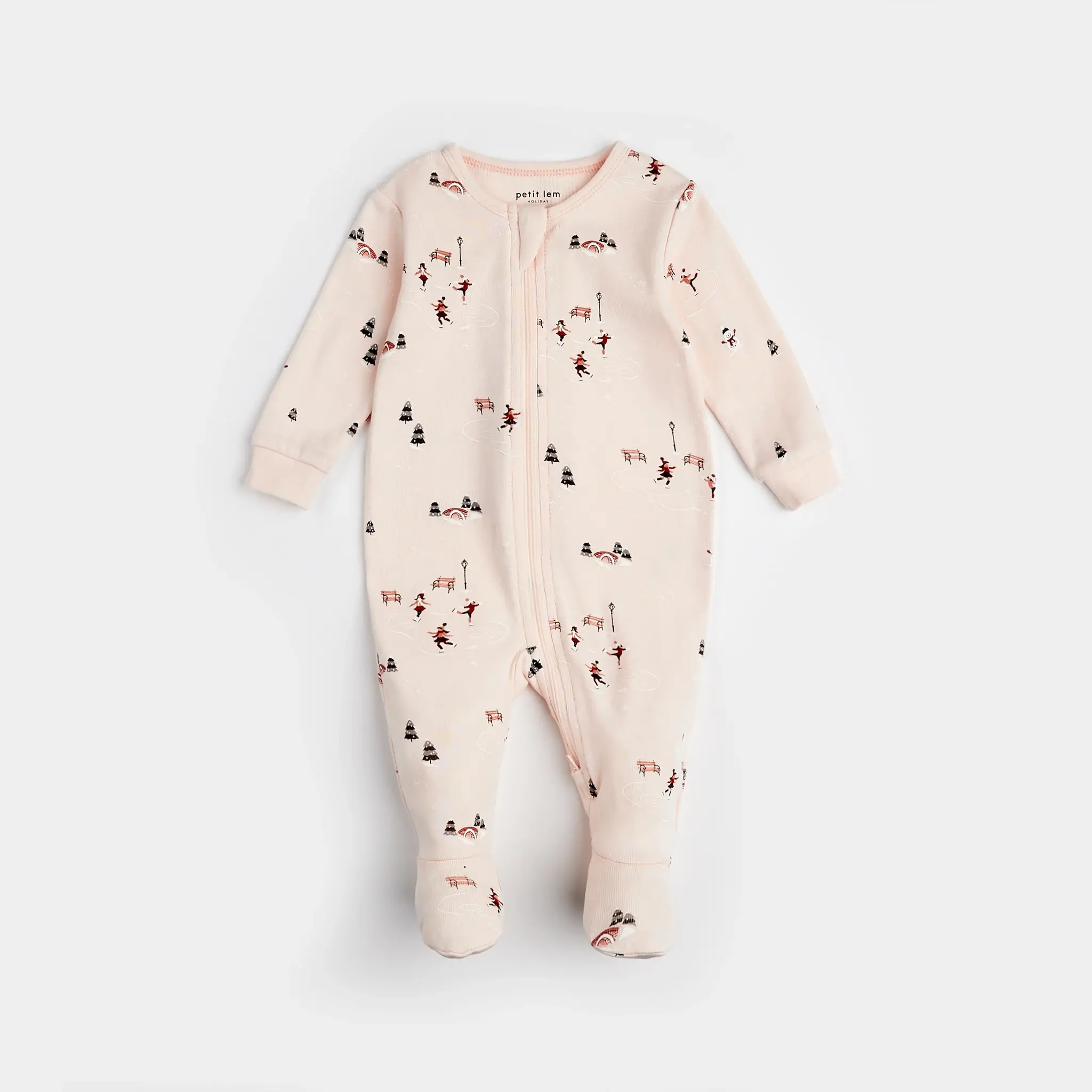 Petit Lem Dormeuse rose pivoine à imprimé «Patinoire»