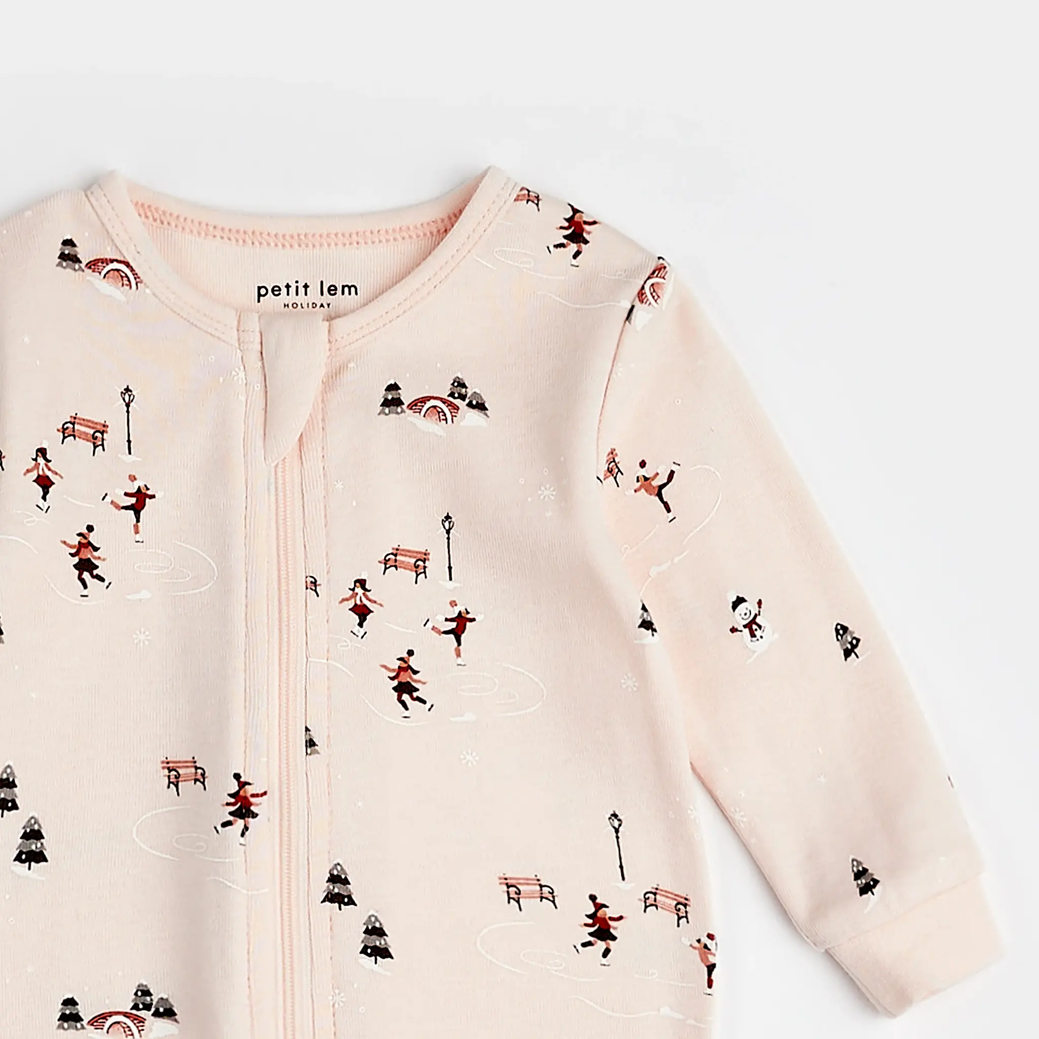 Petit Lem Dormeuse rose pivoine à imprimé «Patinoire»