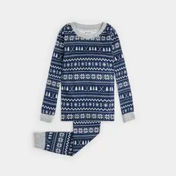 Petit Lem Fairisle Hockey on Blue PJ Set