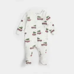 Petit Lem Station Wagon Print on Off-White Sleeper