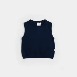 Petit Lem Dress Blue Sweater Knit Vest