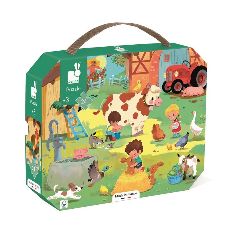 Janod Puzzle 24pcs - A day at the farm