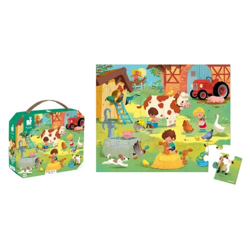 Janod Puzzle 24pcs - A day at the farm
