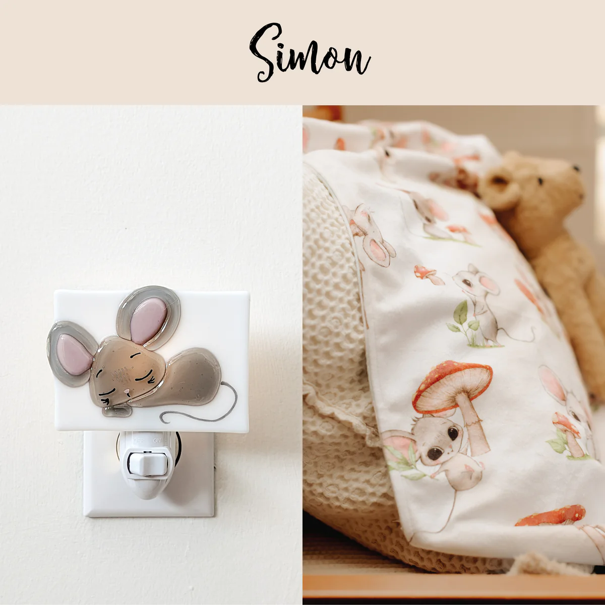 Veille Sur Toi Veilleuse - Souris grises Simon