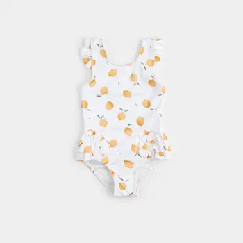 Petit Lem Maillot de bain blanc cassé à imprimé de citrons