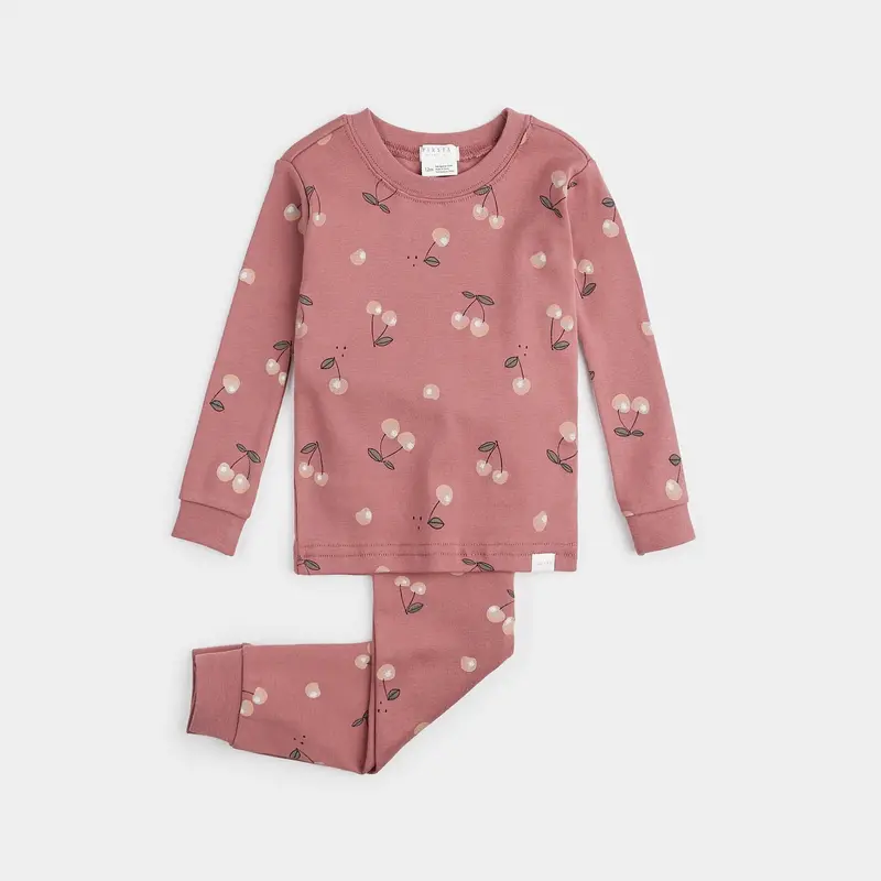 Petit Lem Ensemble pyjama framboise à imprimé de cerises pour bébé