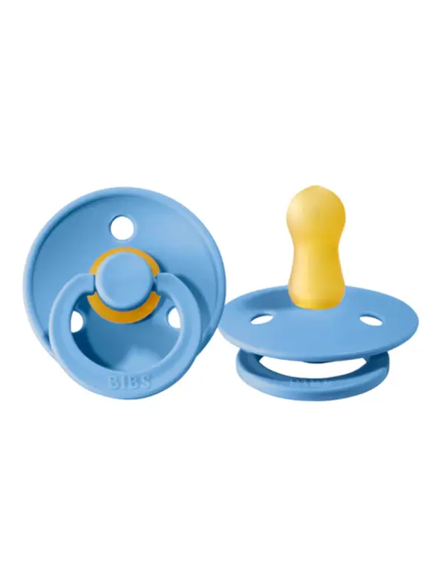 Bibs Set of 2 latex pacifiers 0-6M - Sky blue