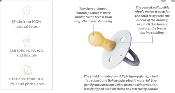 Bibs Ensemble de 2 suces en Latex 0-6M- Bleu Ciel