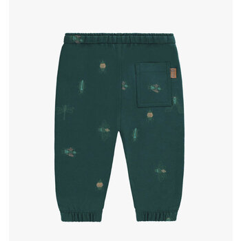 Souris Mini Pantalon coupe régulière vert en coton français- Bébé