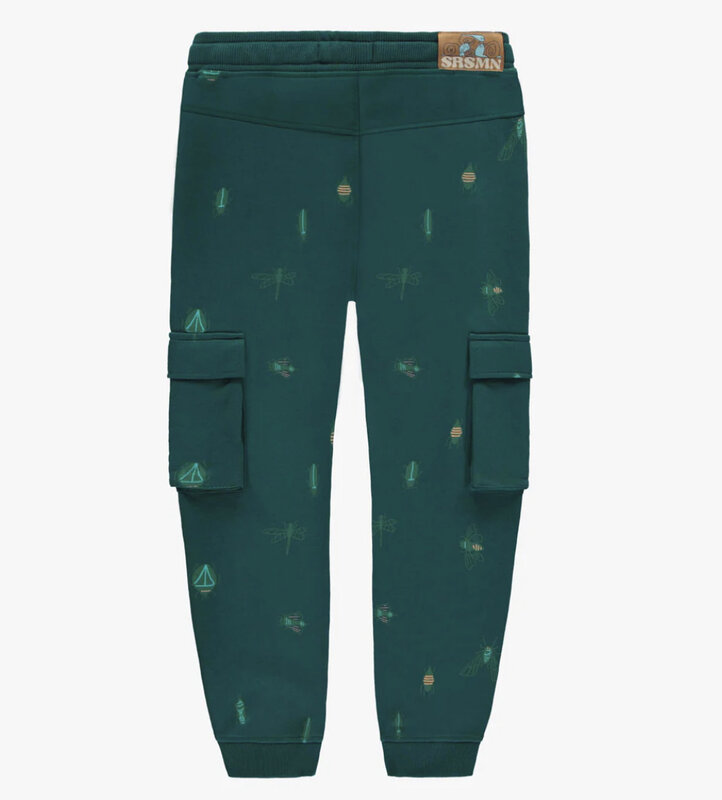 Souris Mini Pantalon coupe régulière vert à motif en coton français