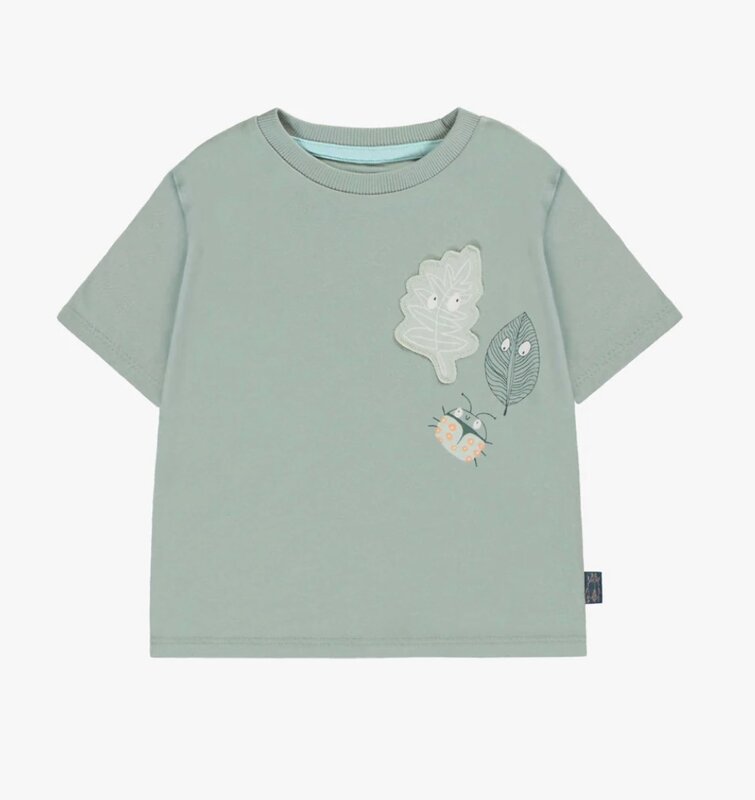Souris Mini GREEN LONG SLEEVES T-SHIRT WITH PRINT IN JERSEY, BABY