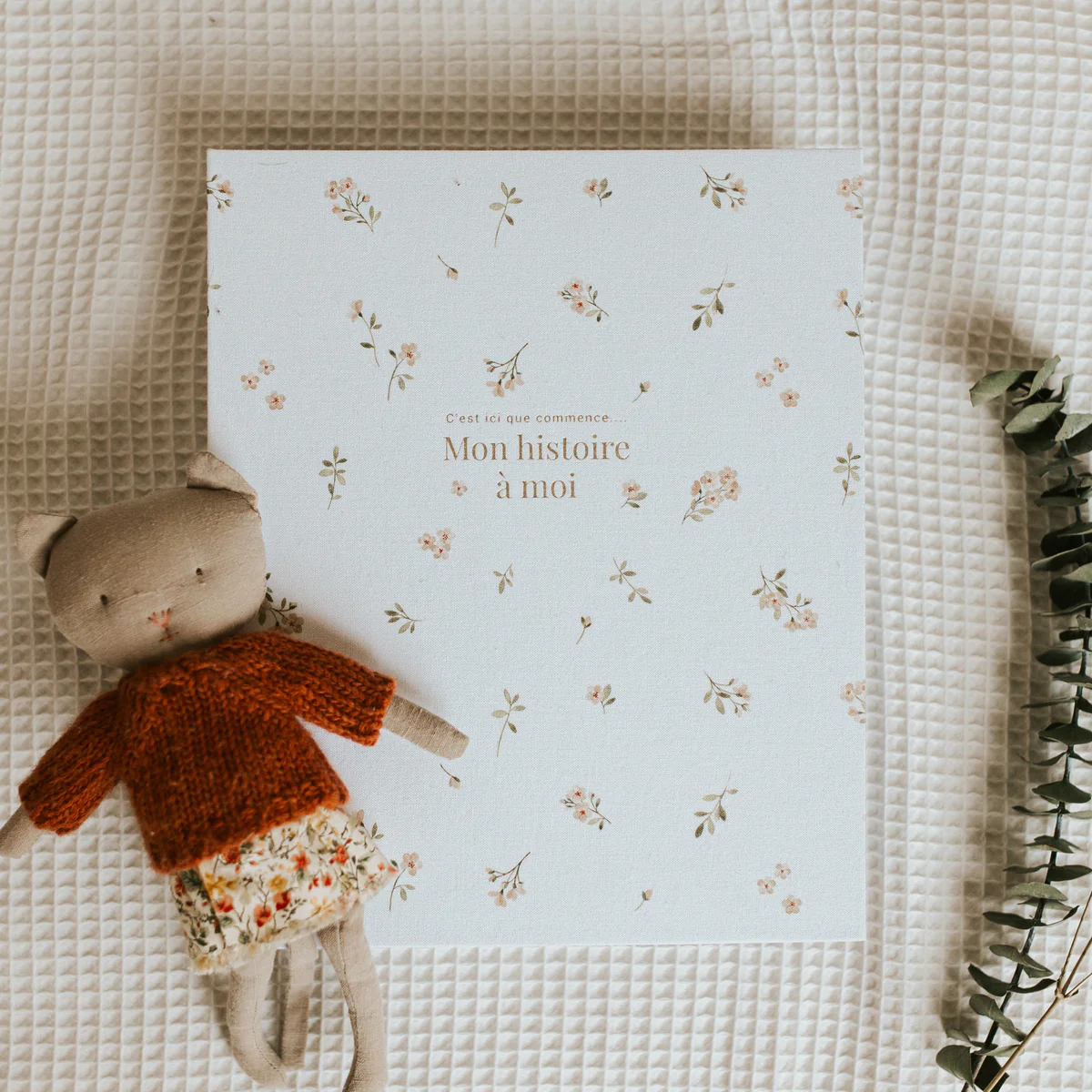 Le Petit Tableau Noir Livre de bébé - Floral beige
