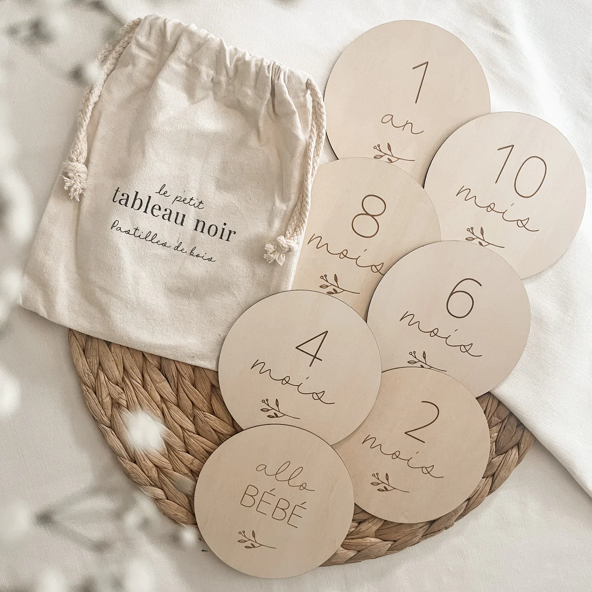 Le Petit Tableau Noir Pastilles de Bois - Semaine / Mois - Script