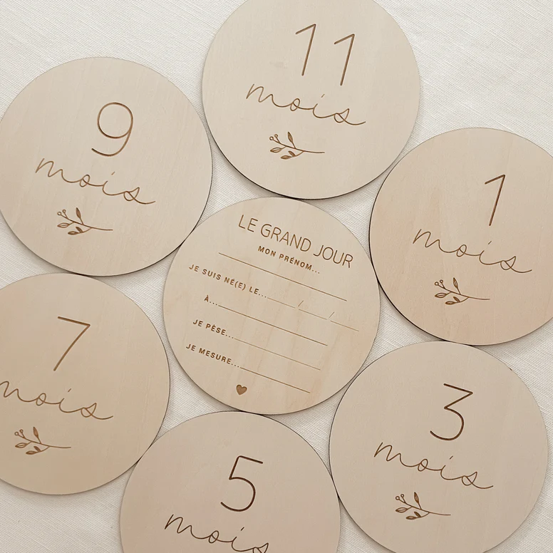 Le Petit Tableau Noir Pastilles de Bois - Semaine / Mois - Script