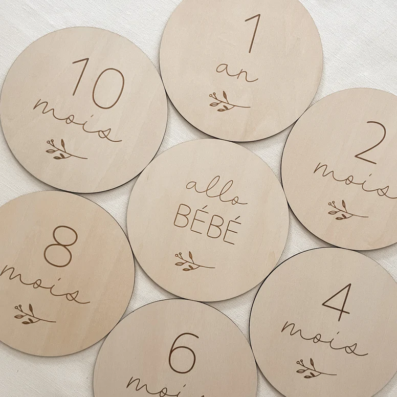 Le Petit Tableau Noir Pastilles de Bois - Semaine / Mois - Script