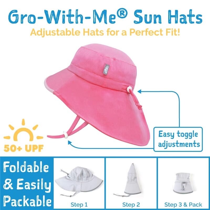 Jan&Jul Kids water repellant adventure hats - Pink ice cream