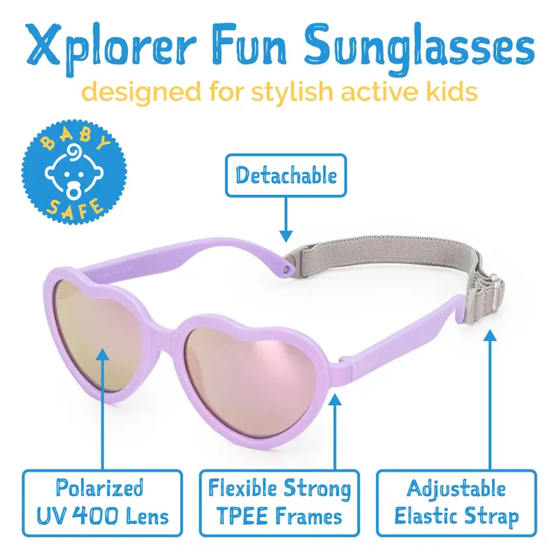 Jan&Jul Kids polarized heart sunglasses - Frosty lavender