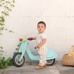 Petit Lem Combinaison à rayures pointillées jaune canari