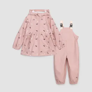 Miles the label Butterfly & Flowers Print on Pink Rain Set