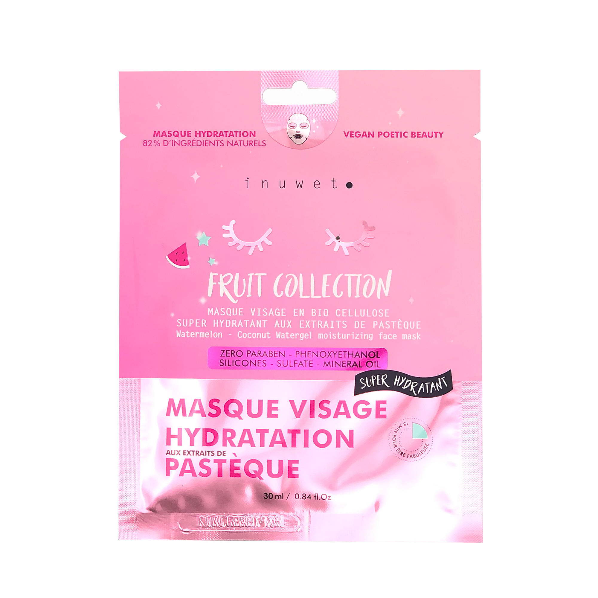 Inuwet Canada Masque visage - Hydratation pastèque - Inuwet