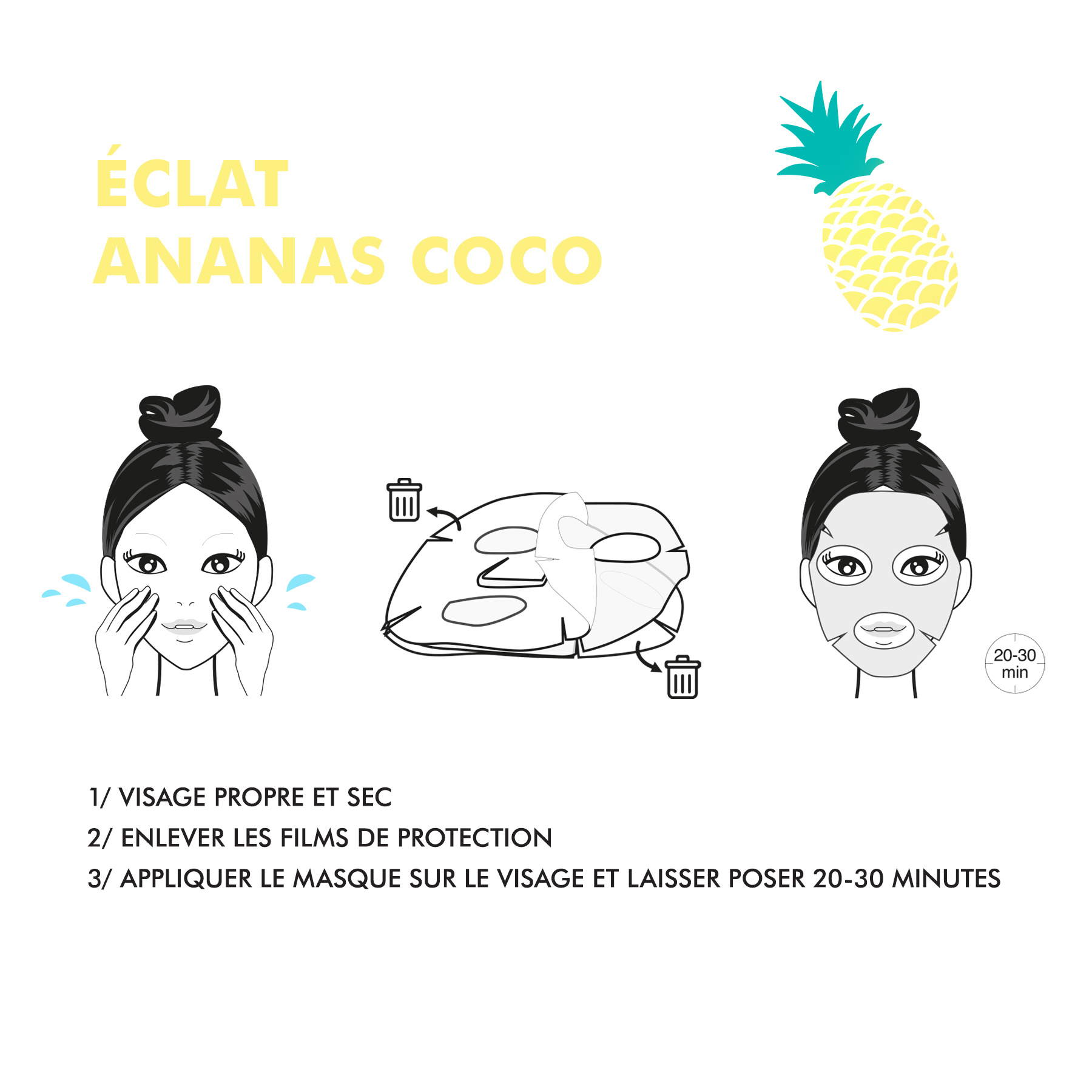 Inuwet Canada Masque visage - Éclat ananas coco - Inuwet