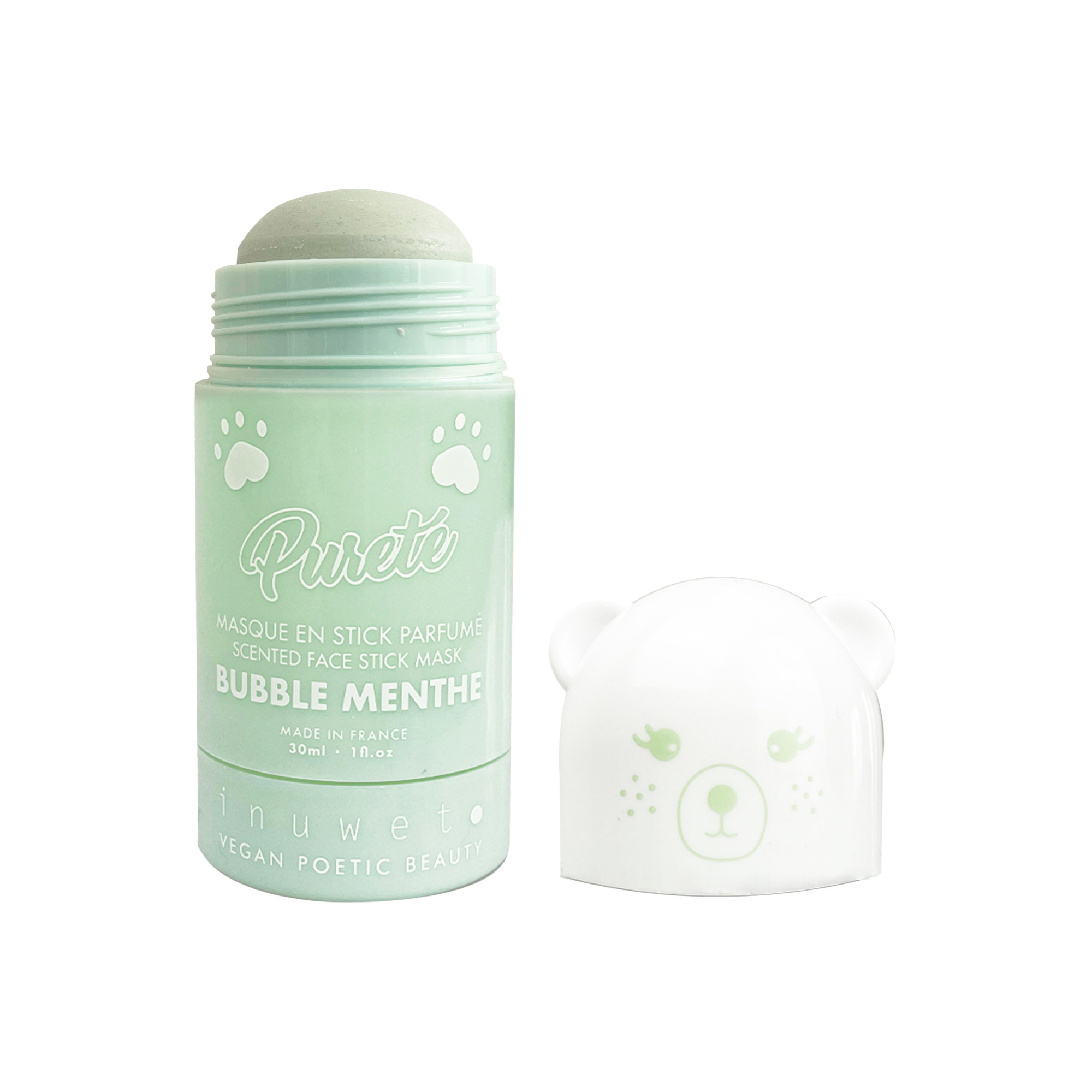 Inuwet Canada Masque visage à l'argile en baton - Purifiant bubble menthe - Inuwet