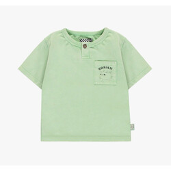 Souris Mini T-shirt à manches courtes vert avec poche en coton