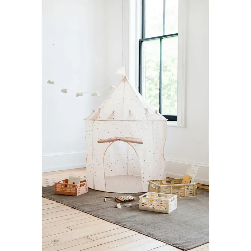 3 Sprouts Castle play tent made from recycled fabric - Terrazzo - Terrazzo beige