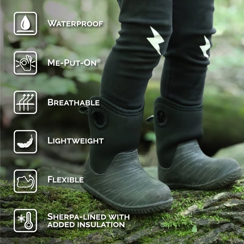 Jan&Jul Kids Lite Waterproof Boots - grey birch