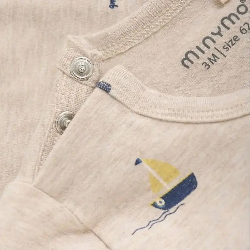 minymo T-shirt à imprimés de voiliers - Beige