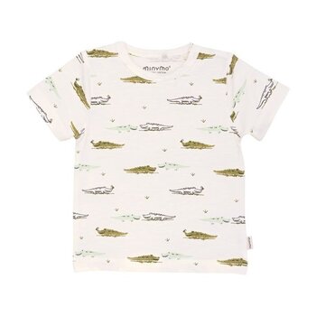 minymo T-shirt à imprimés de crocodiles