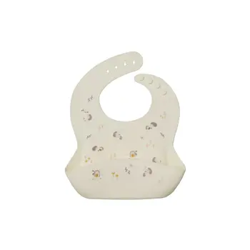 Loulou Lollipop Bavette de silicone - hedgehogs crème