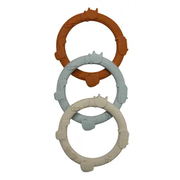 Loulou Lollipop Silicone teether - ring set - ginger honey